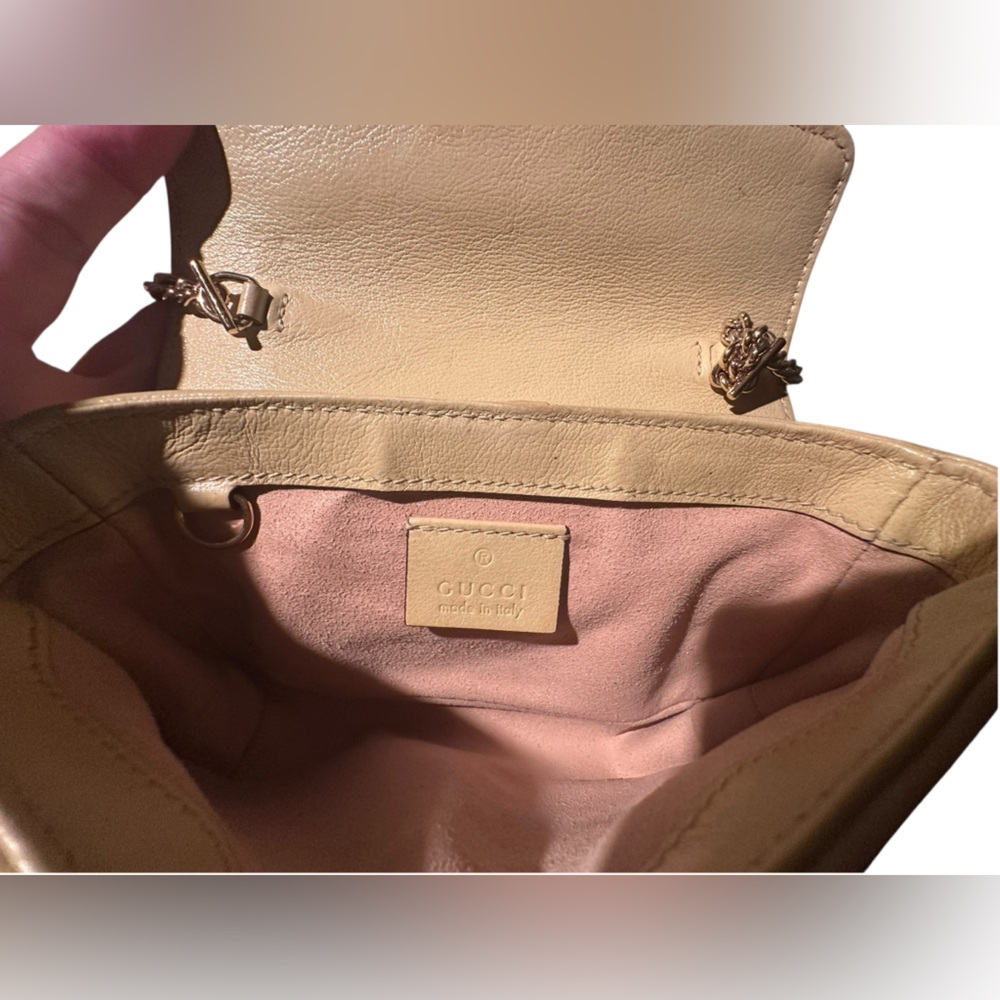 Gucci Azalea GG Marmont Diagonal Calfskin Matelasse Crossbody Mini Bag Red Blue - Picture 13 of 15